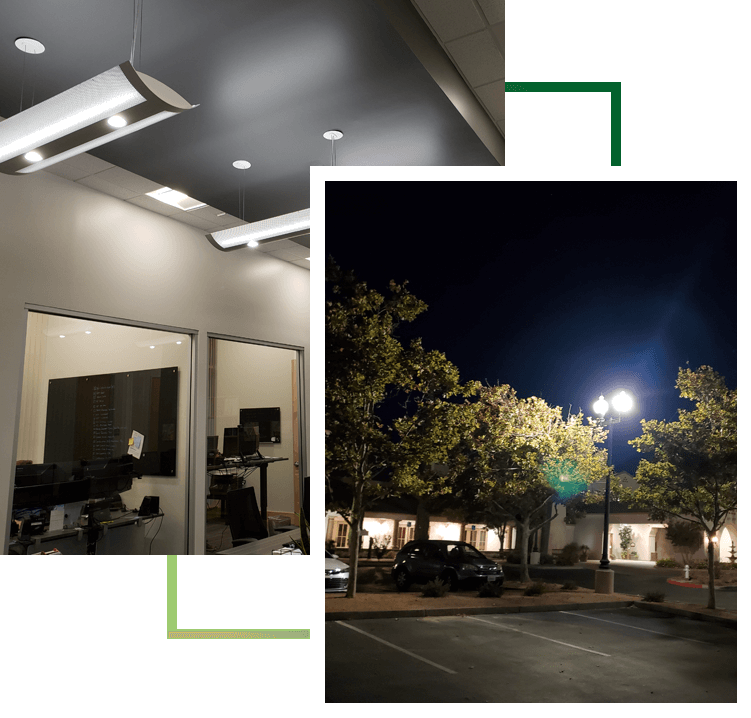 LED Lights in Office and Parking Area